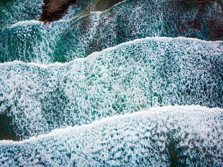 Scenic sea wave surf at the coastline, Chania, Crete, Greece
