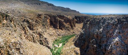 Eroded surface of rocky mountain landscape on the Crete Islandの写真素材