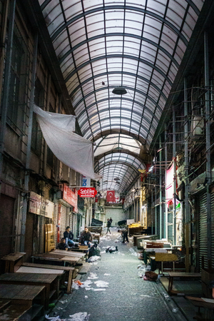 The famous market bazaar closed during night, Istanbulのeditorial素材