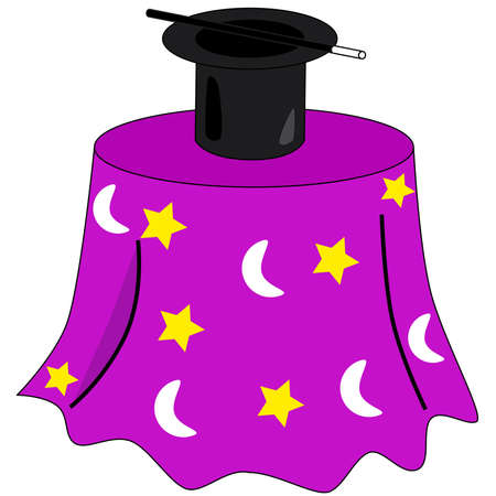Cartoon illustration of a decorated magician's tableのイラスト素材