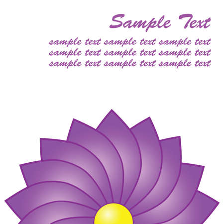 Illustration of a closeup of a purple flower, with white space on top for text placement.のイラスト素材
