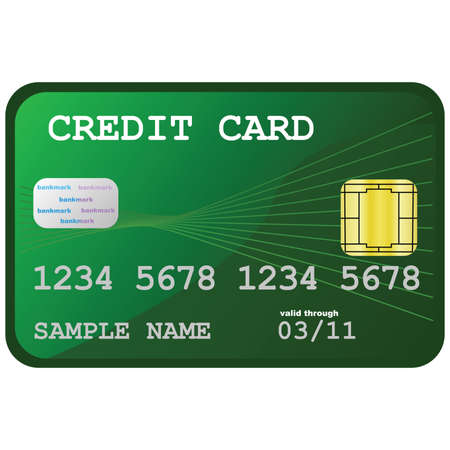 Illustration of a generic looking credit card, with hologram and chipのイラスト素材