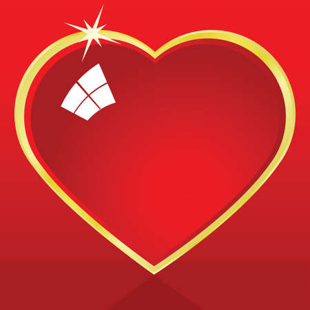 Illustration of a glossy heart with a golden borderのイラスト素材