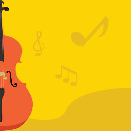 Concept illustration of a page layout with a musical theme, with a cello on the side of the page.