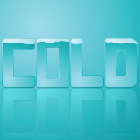 Glossy illustration of the word cold represented by different tones of blueのイラスト素材