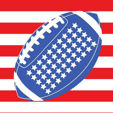Concept illustration with an American football over the United States flag のイラスト素材