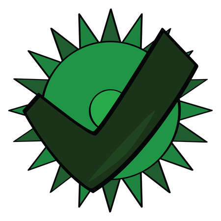 Symbol for an eco-friendly product, with a green approved themeのイラスト素材