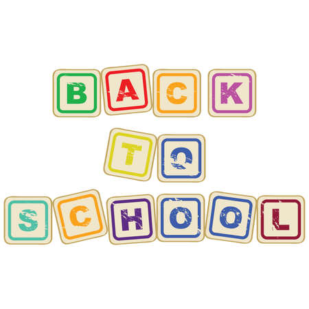 Cartoon illustration of letter blocks spelling のイラスト素材