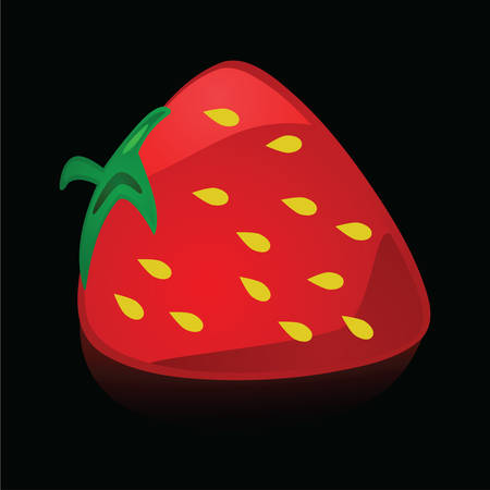 Glossy illustration of a red and ripe strawberryのイラスト素材