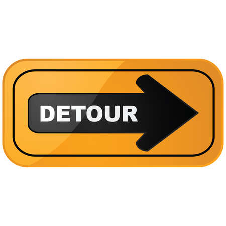 Glossy illustration of a detour construction signのイラスト素材