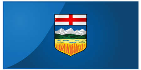 Glossy illustration of the flag of the province of Alberta, Canadaのイラスト素材