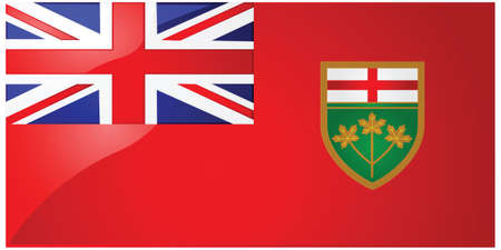 Glossy illustration of the flag of the province of Ontario, Canadaのイラスト素材