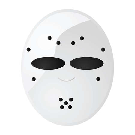 Glossy illustration of a vintage hockey goalie maskのイラスト素材