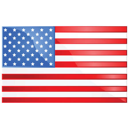 Glossy illustration of the flag of the United States of Americaのイラスト素材