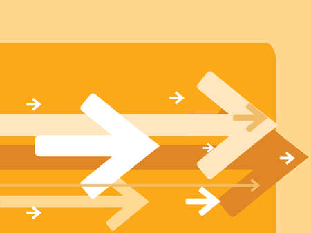 Abstract background illustration with arrows in different shades of orangeのイラスト素材