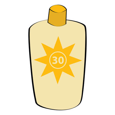 Cartoon illustration of a sunscreen lotion bottleのイラスト素材