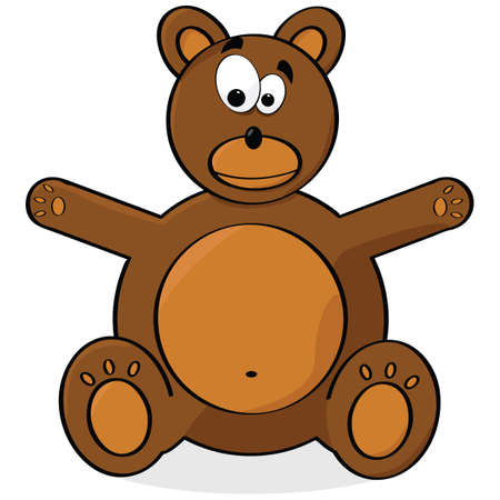 Cartoon illustration of a silly looking teddy bearのイラスト素材