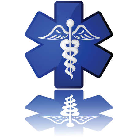 Glossy illustration in white and blue showing a medical iconのイラスト素材