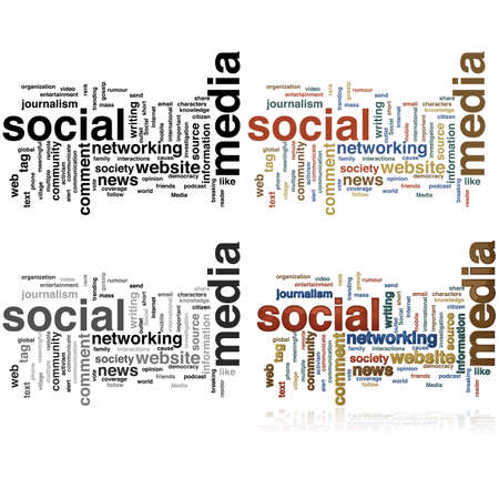 Word cloud made with social media terms, in four different stylesのイラスト素材