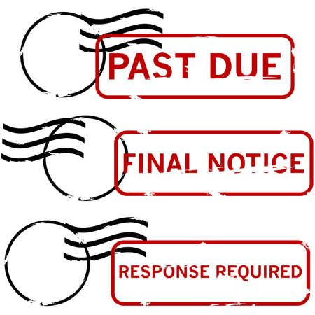 Postal stamps showing different urgent priority messagesのイラスト素材