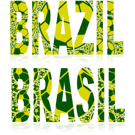 Concept illustration showing the word Brazil  with its equivalent Brasil in the countryのイラスト素材