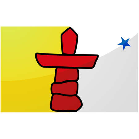 Glossy illustration of the flag of the Canadian province of Nunavutのイラスト素材