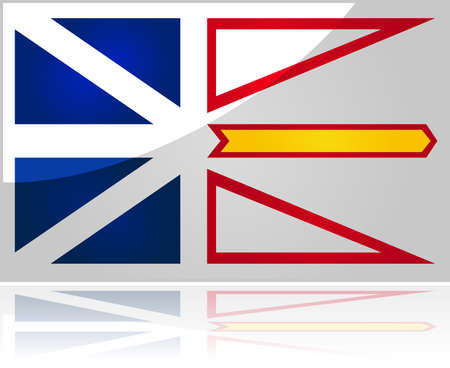 Glossy illustration showing the flag of the Canadian province of Newfoundland and Labradorのイラスト素材