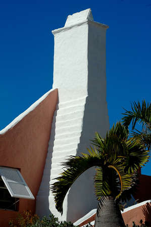 Bermuda Roof with Chimneyの写真素材