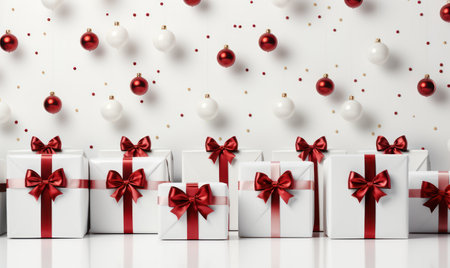 Christmas tree with many presents in it is made of shiny presents, sparking Christmas giftsの素材