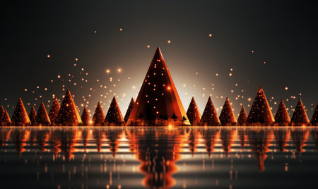 Christmas tree is with gifts, large Christmas tree, lights of Christmas tree in the room Christmas decorationの素材