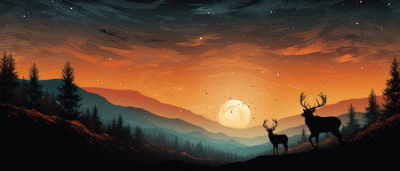 Christmas tree is with gifts, large Christmas tree, lights of Christmas tree in the room Christmas decorationの素材