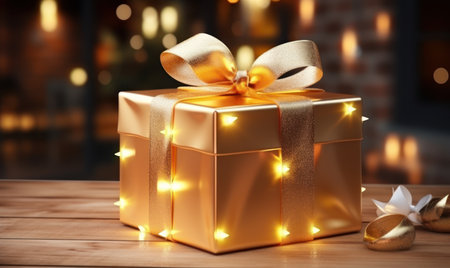 christmas presents, gifts box, christmas box golden bow, christmas backgroundの素材