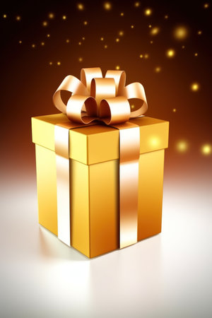 christmas presents, gifts box, christmas box golden bow, christmas backgroundの素材