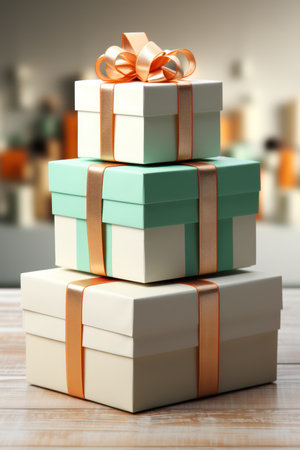 christmas presents, gifts box, christmas box golden bow, christmas backgroundの素材