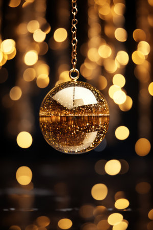 Christmas balls, golden balls. lights, christmas ornaments, balls, golden ornaments, christmas backgroundの素材