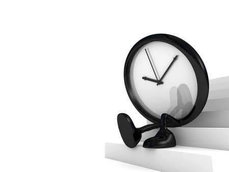 clock waiting on the stairs