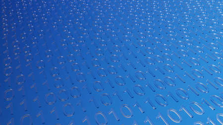 transparent digital numbers on a blue plane 