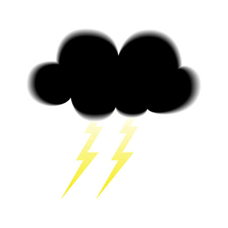 Illustration of Dark Cloud Icon With Lightnings Underneathのイラスト素材