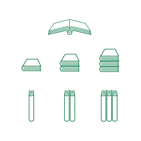 Green Book Icons - Open and Closed Booksのイラスト素材