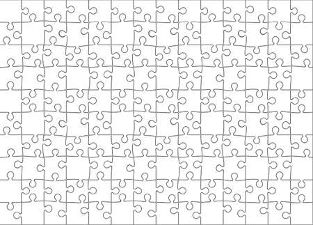 Background Vector Illustration of Blank Jigsaw Puzzle (each piece is an editable blend)のイラスト素材