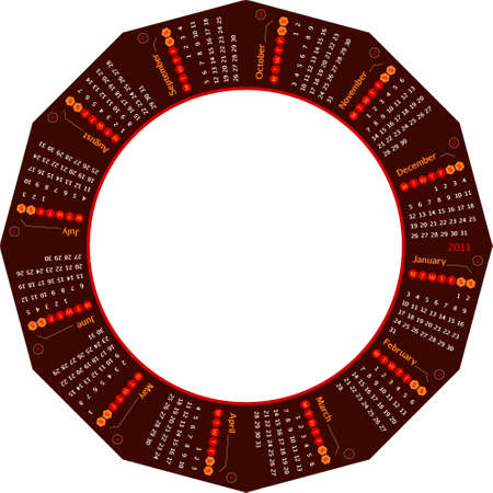 Illustration of 2011 Calendarのイラスト素材