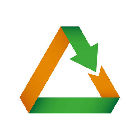 Vector Illustration of Triangular Arrow Folding Over Itself