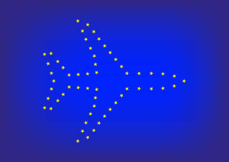 Vector Illustration of Stars Arranged as Airplaneのイラスト素材