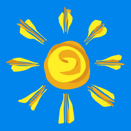 Illustration of Painted Abstract Sunのイラスト素材