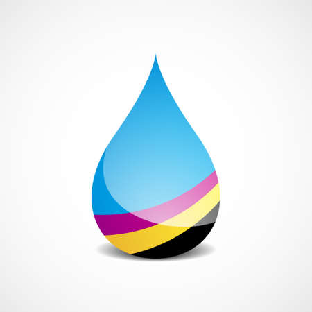 Vector Illustration of Drop With Offset Printing Colors  eps v 10 のイラスト素材