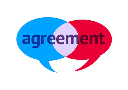Two Intersecting Speech Bubbles With the Word Agreementのイラスト素材