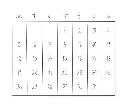 Weekly Calendar Illustrationのイラスト素材