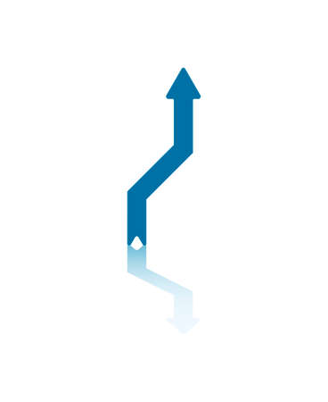 Vertical Arrow Deviating From Previous Path Illustrationのイラスト素材