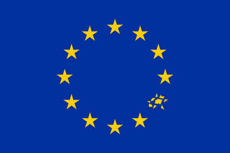 European Flag With Broken Star Vector Illustrationのイラスト素材