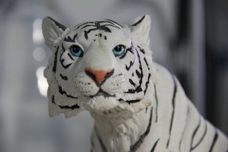 Decorative object of White Tiger with bokeh effectの写真素材